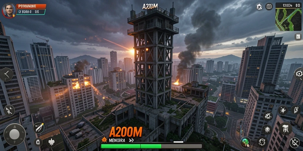 Tampilan gameplay menakjubkan A200M dalam kategori Tower Defense.