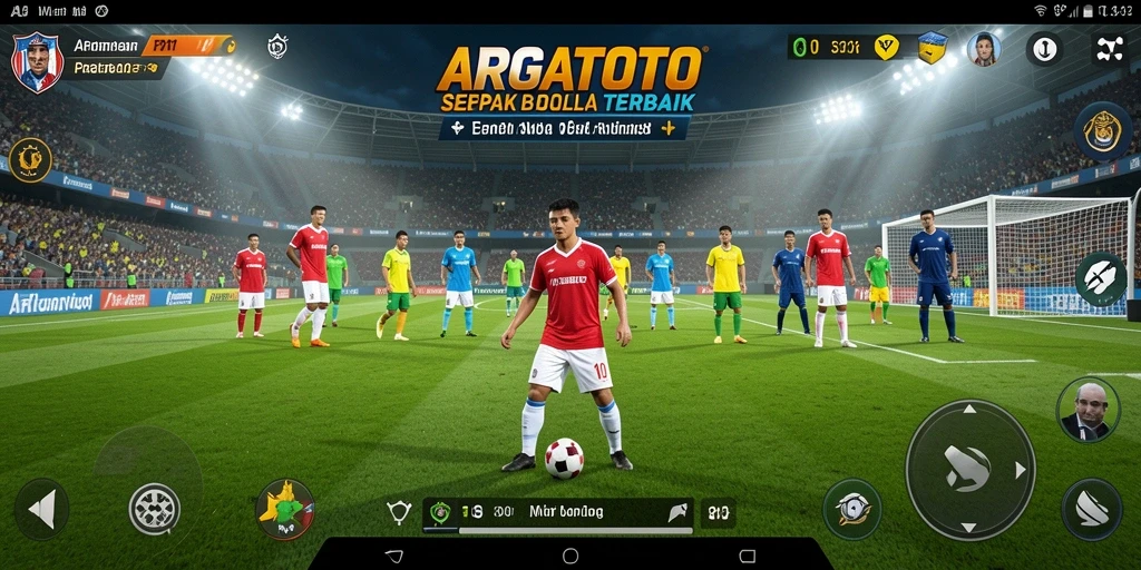 Tampilan gameplay seru di ARGATOTO dengan aksi sepak bola.