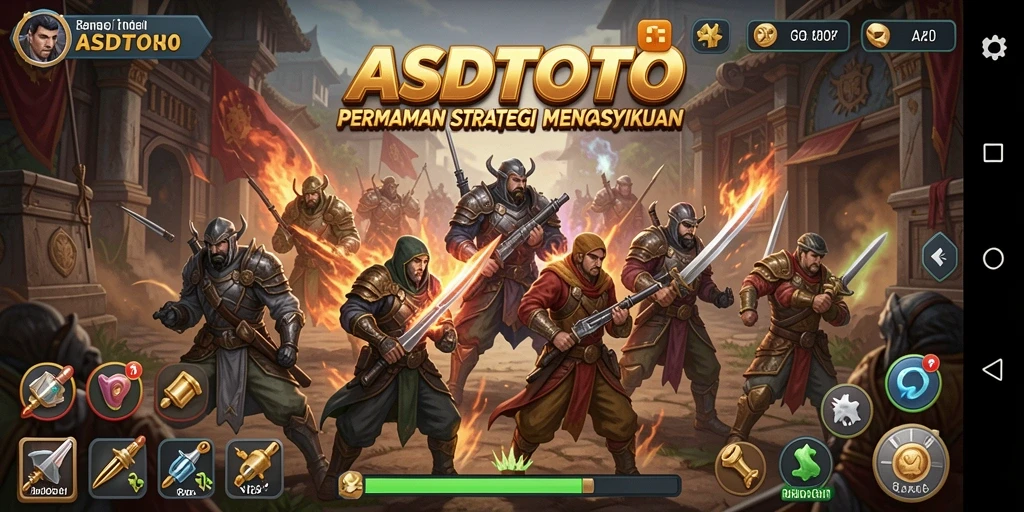 Screenshot gameplay ASDTOTO yang menampilkan aksi pertempuran strategi.
