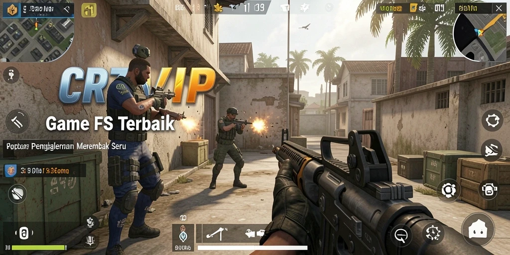 Screenshot menampilkan aksi seru dalam gameplay FPS CR7VIP.