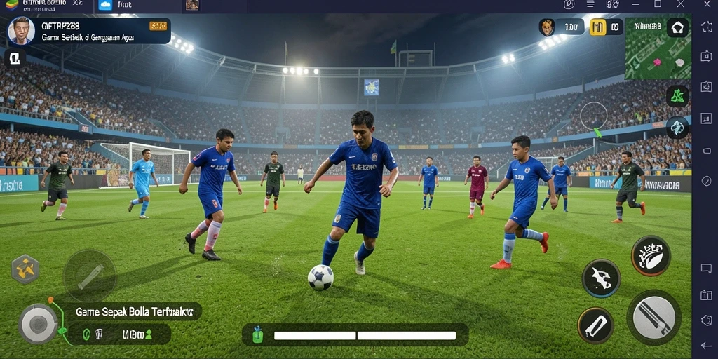 Gameplay seru di lapangan sepak bola dengan detail yang menakjubkan.