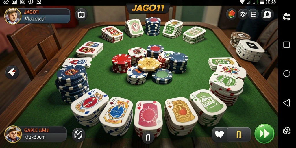 Tampilan gameplay seru di JAGO11, nikmati Gaple dengan teman.