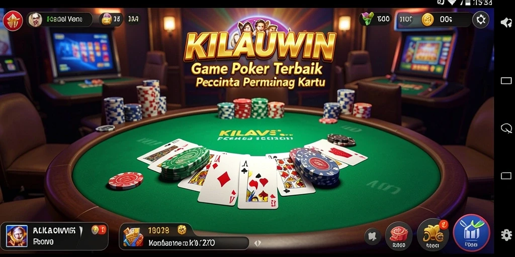 Screenshot KILAUWIN menampilkan gameplay Poker yang mengasyikkan.