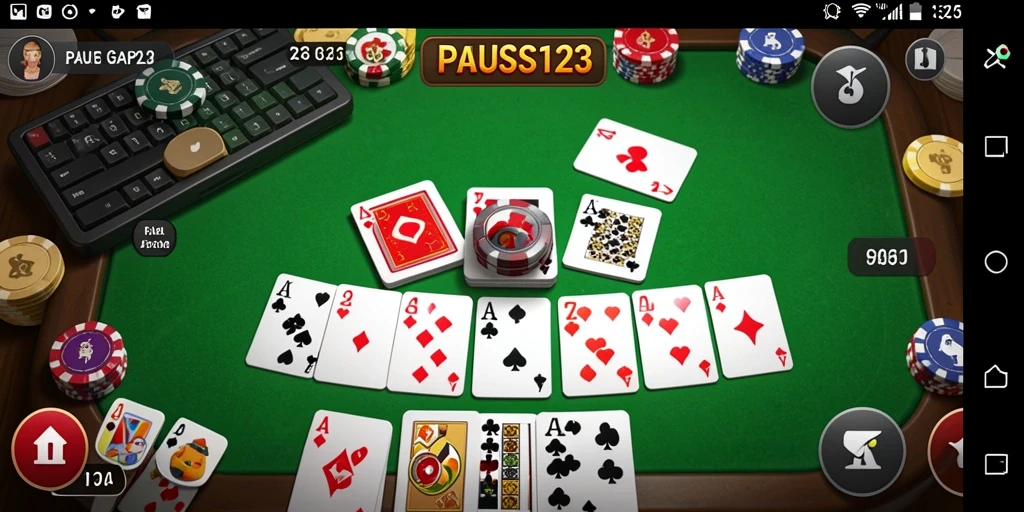 Tampilan seru dari gameplay Gaple PAUS123.