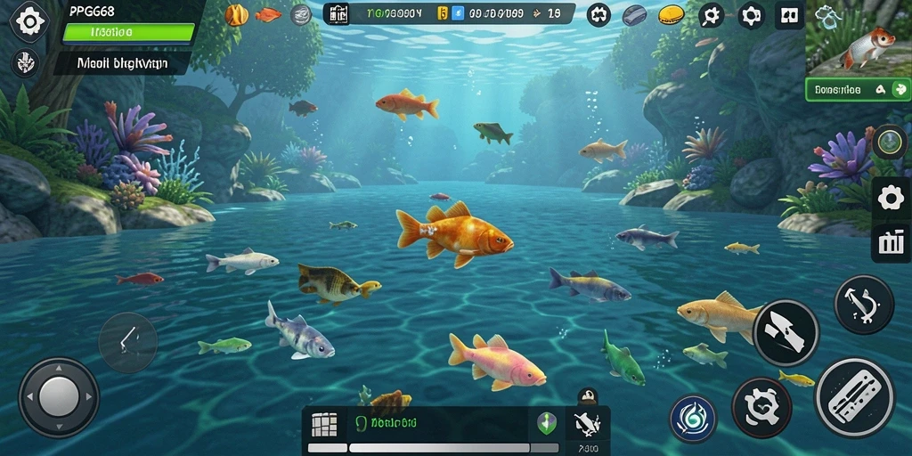Tampilan tangkapan layar PGG68 menunjukkan aksi memancing yang mendebarkan.